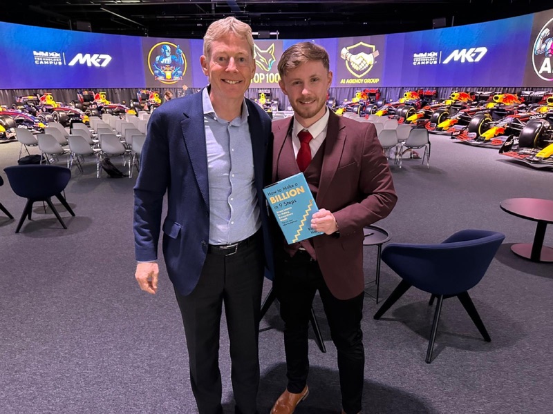 Lewis Hunter with Richard Harpin at the Red Bull Technology Campus